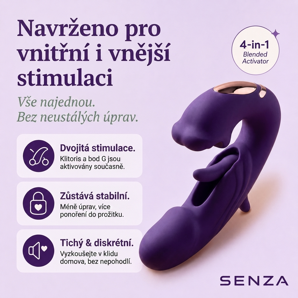 Senza™ 4 v 1 aktivátor dvojitého orgasmu