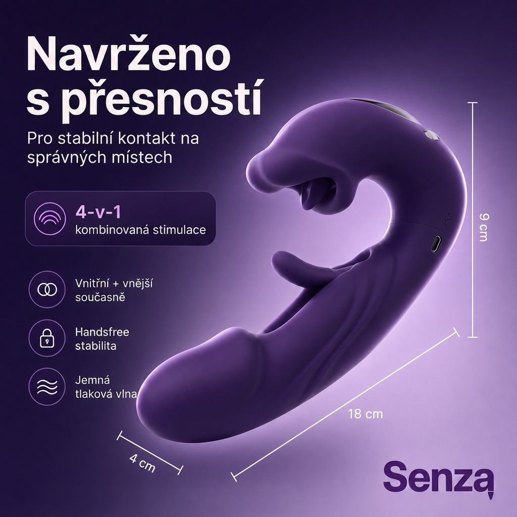 Senza™ 4 v 1 aktivátor dvojitého orgasmu